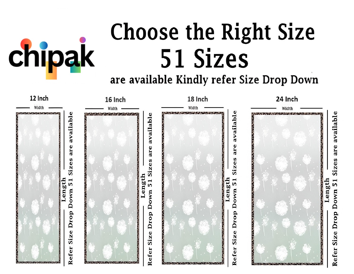 Icy flowers Design Self Adhesive Window Film (Code - 5019) - Image 2