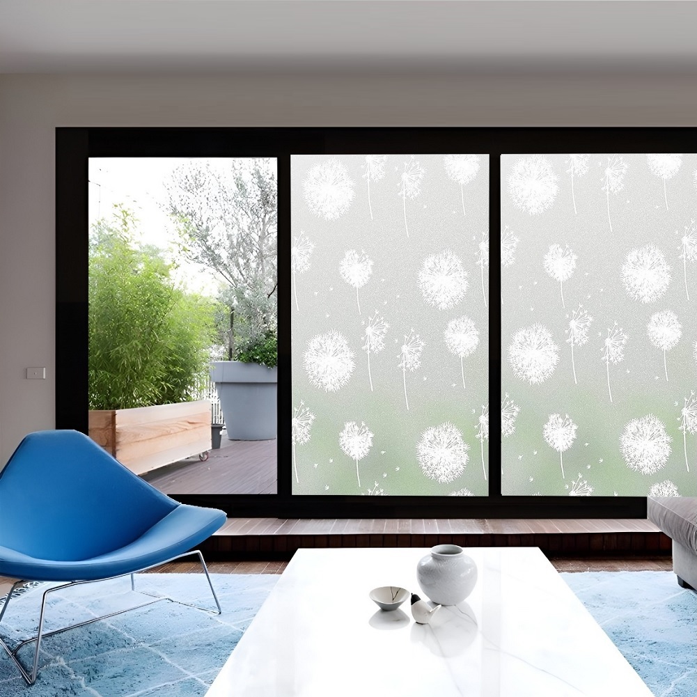 Icy flowers Design Self Adhesive Window Film (Code - 5019) - Image 4