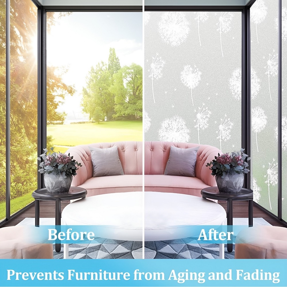 Icy flowers Design Self Adhesive Window Film (Code - 5019) - Image 5