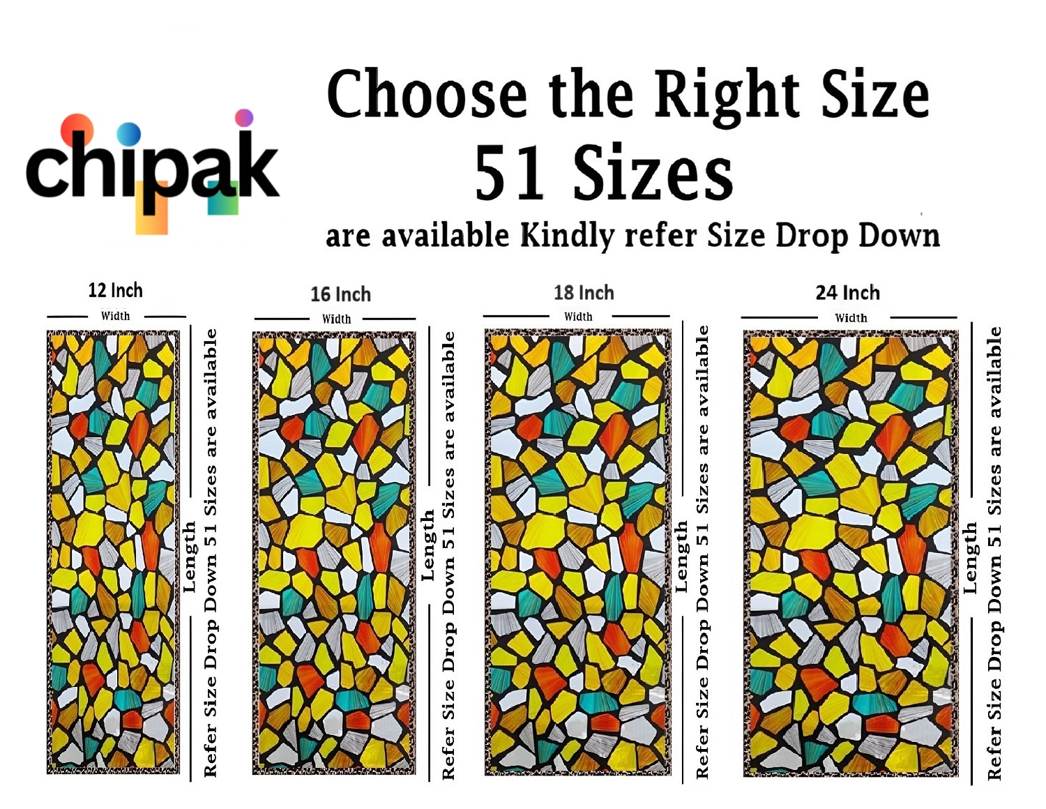 Colorful Stones Self Adhesive Window Film (Code - 22) - Image 2