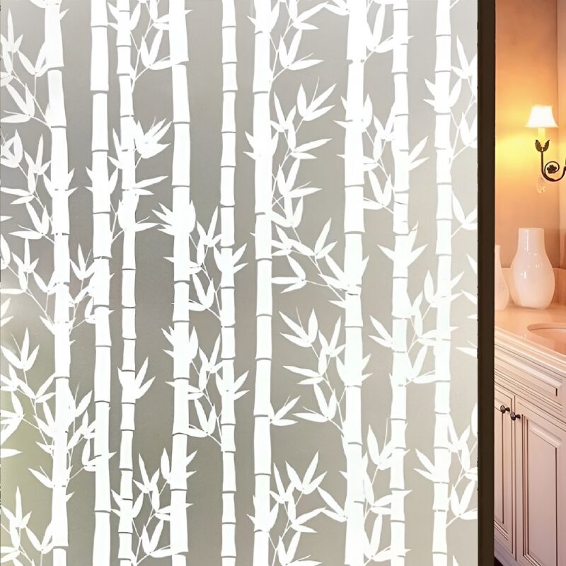Frosted Bamboo Design Self Adhesive Window Film (Code - 5062)