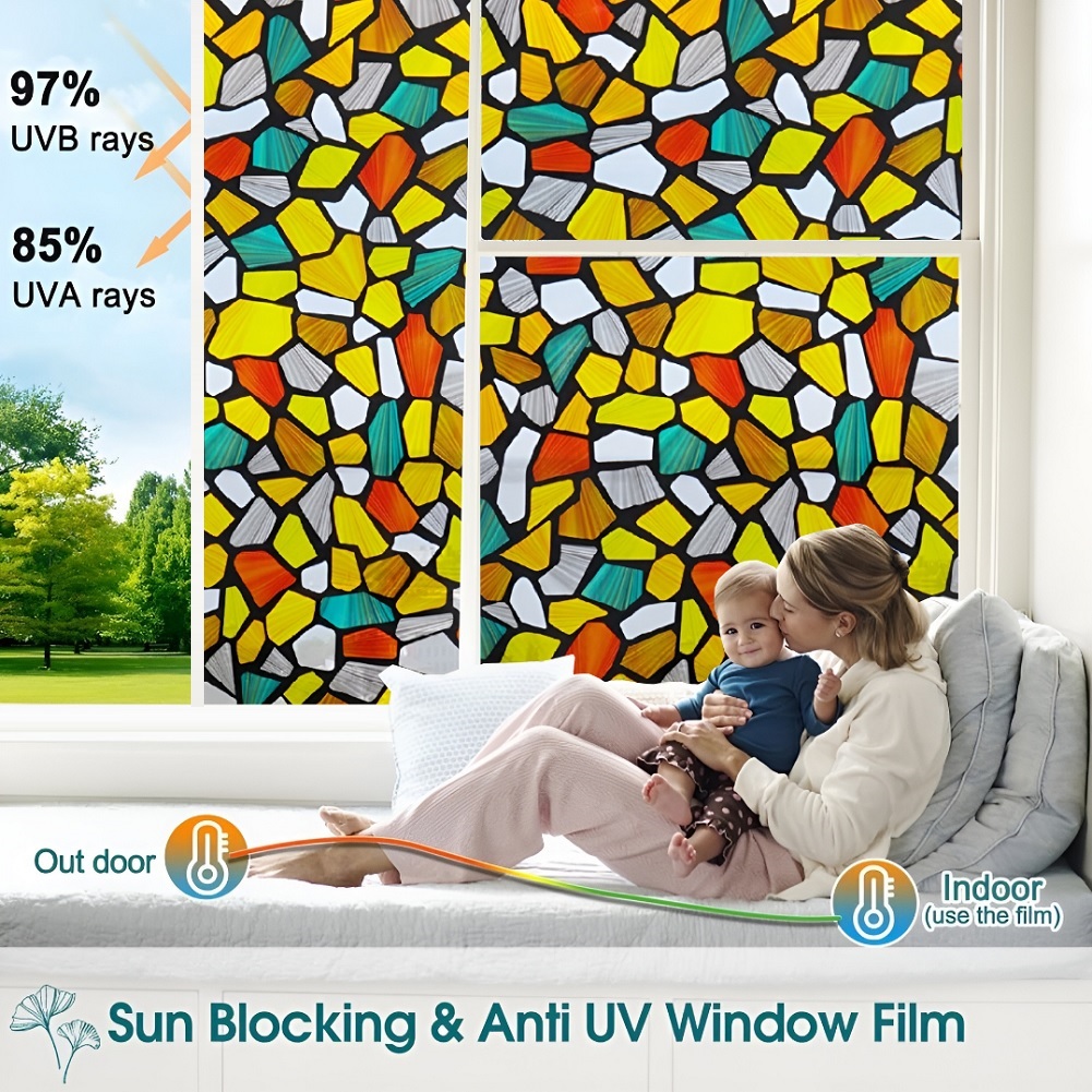 Colorful Stones Self Adhesive Window Film (Code - 22) - Image 4