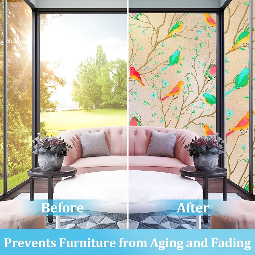 Frosted Birds Design Self Adhesive Window Film (Code - Birds) - Image 4