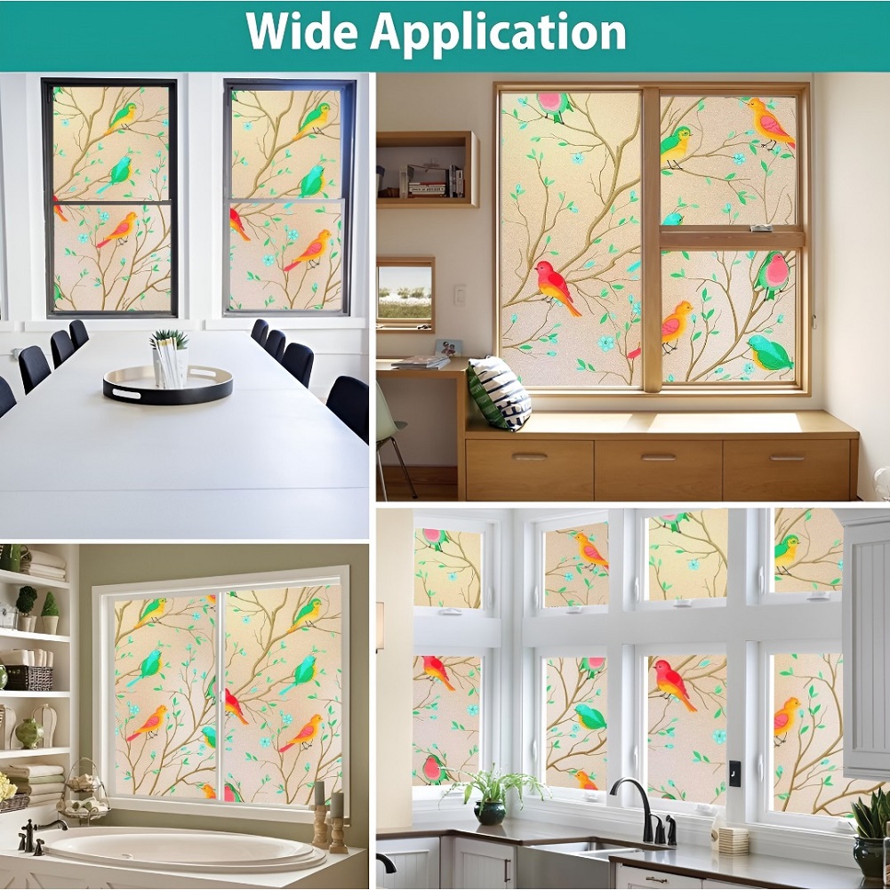 Frosted Birds Design Self Adhesive Window Film (Code - Birds) - Image 6