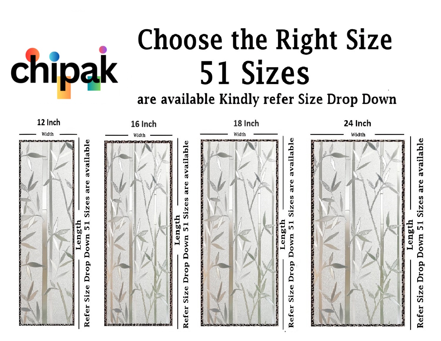 Bamboo Design Self Adhesive Window Film (Code - 13 ) - Image 2