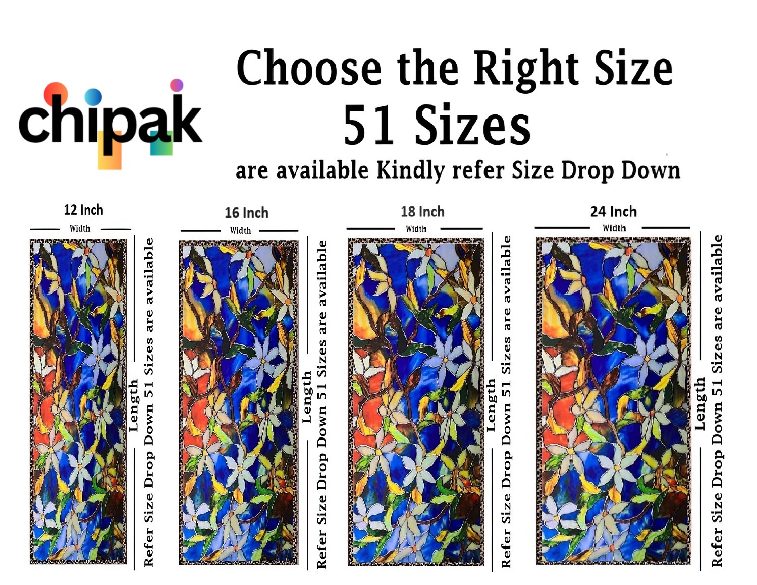 Blue Leaves Self Adhesive Window Film (Code - 14) - Image 2