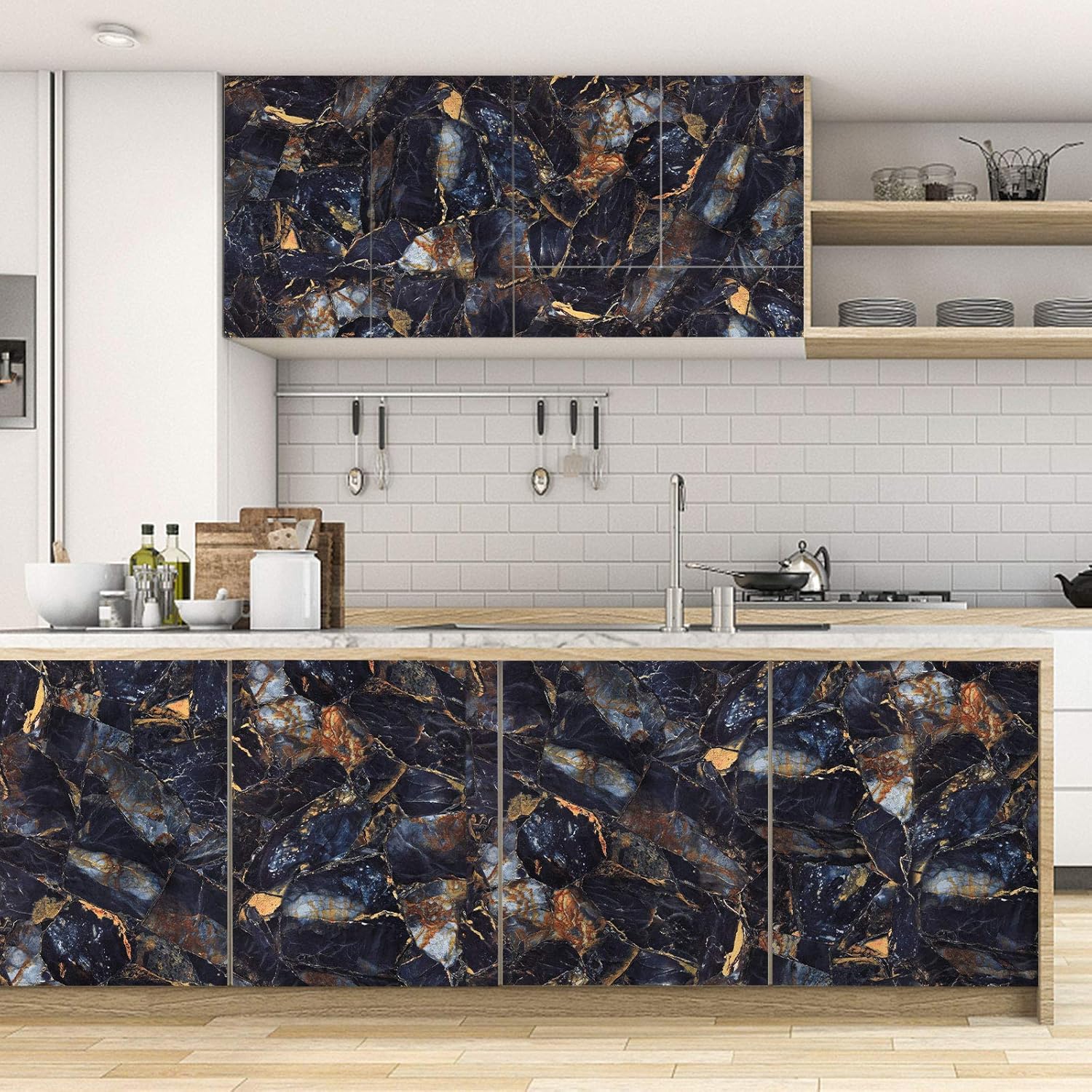 Blue Stone Marble Self-Adhesive Wallpaper - (Code-29) - Image 4