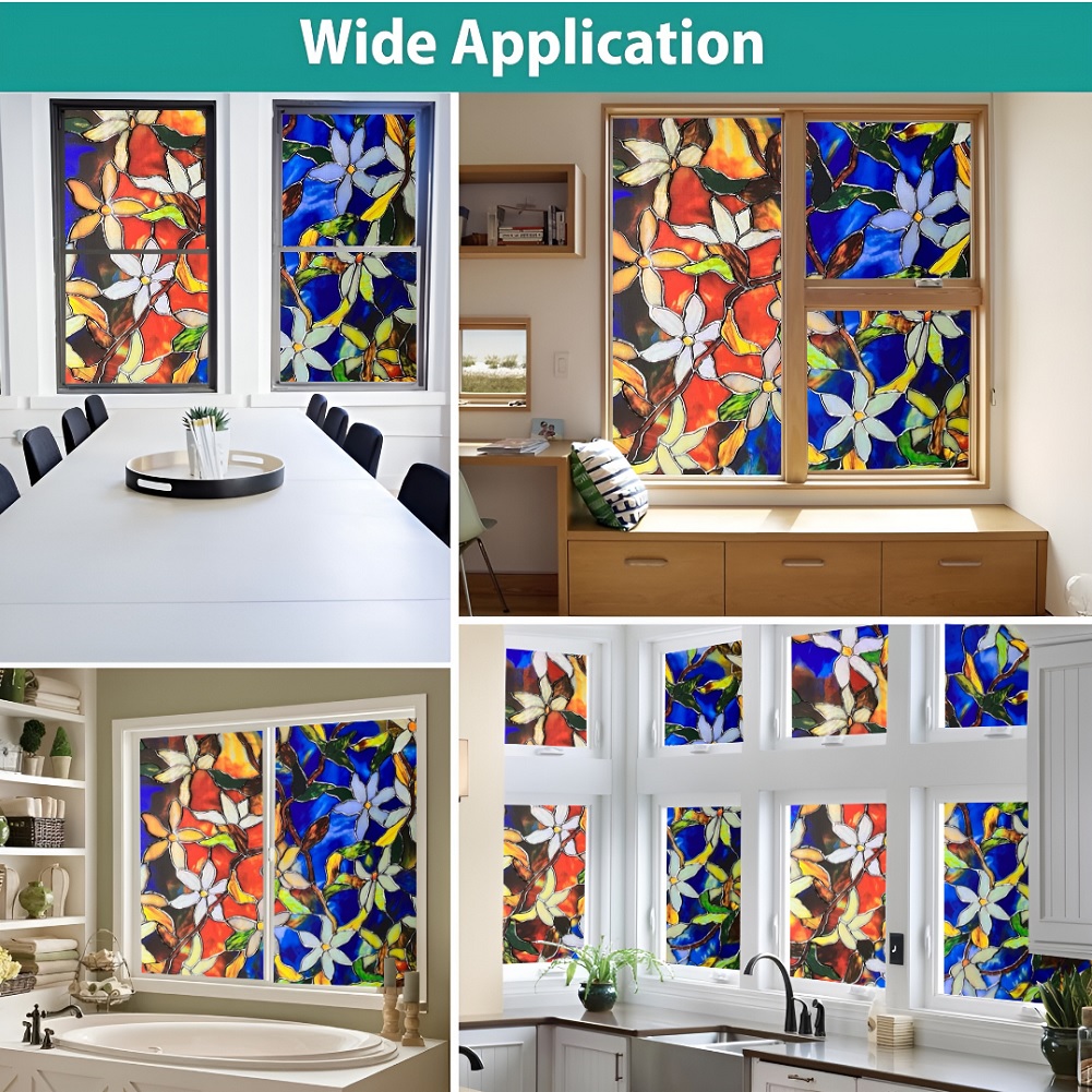 Blue Leaves Self Adhesive Window Film (Code - 14) - Image 6