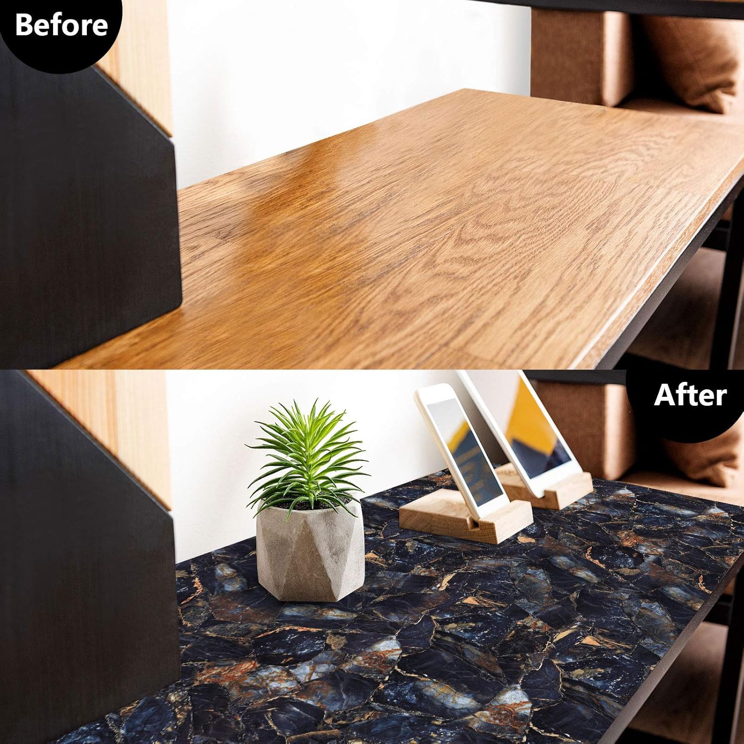 Blue Stone Marble Self-Adhesive Wallpaper - (Code-29) - Image 6