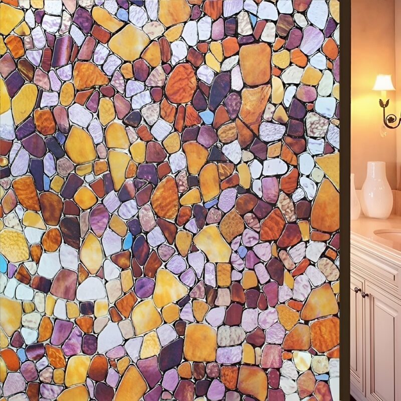 Pebble Stones Self Adhesive Window Film (Code - 10)