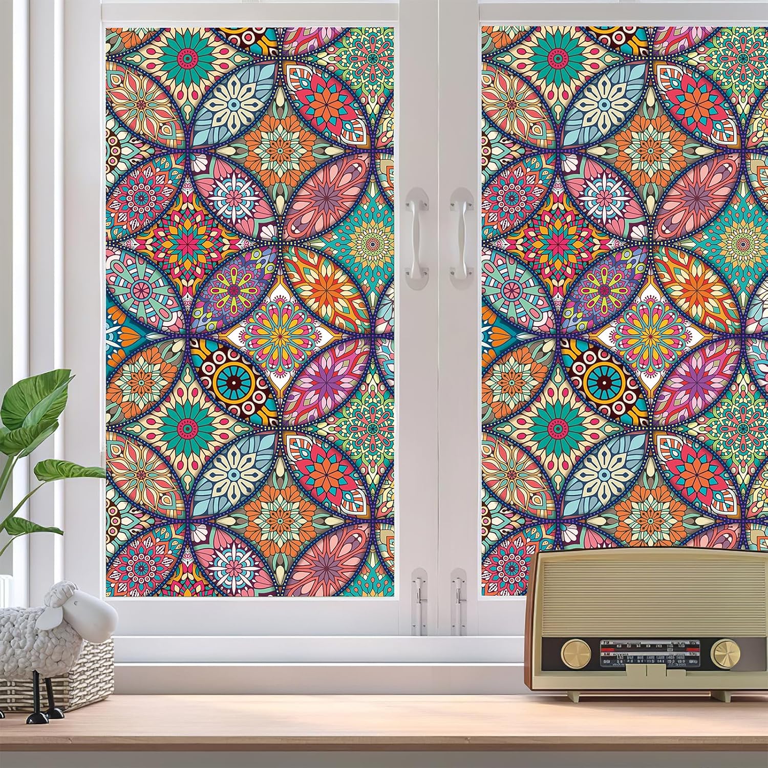 Mandala Multicolor Self Adhesive Window Film (Code - 17 ) - Image 6